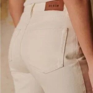 Sezane Le Brut Straight Leg Jeans - Ecru